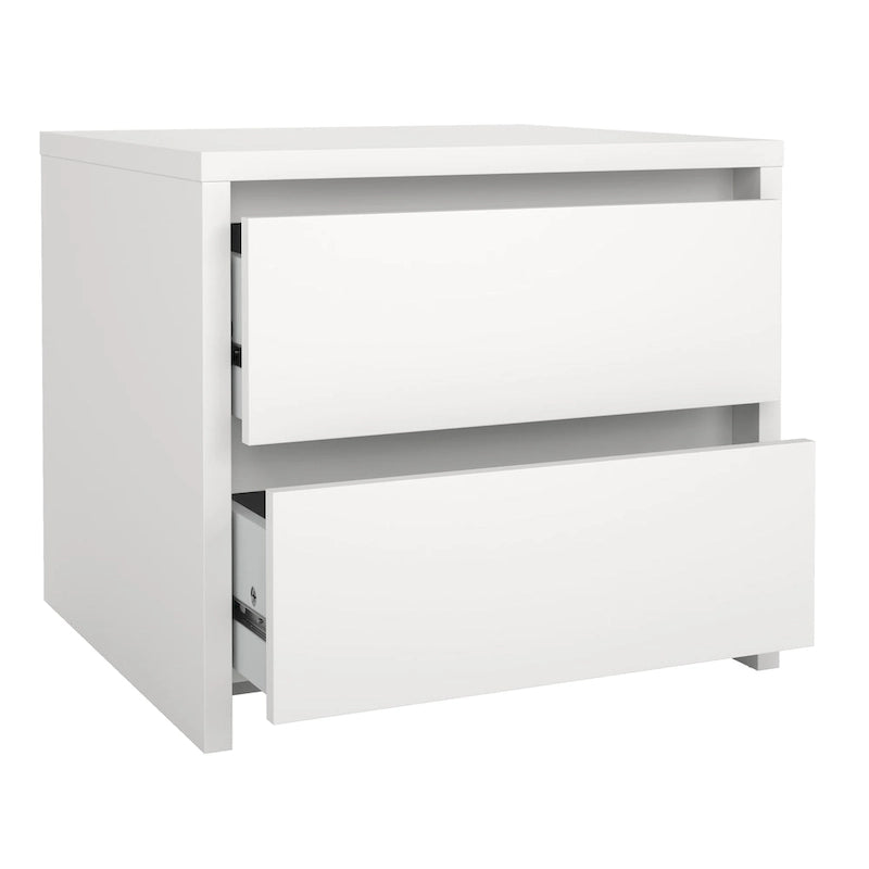 Mesita de noche de 2 cajones White / Jackson Hickory, requiere montaje de 2 personas