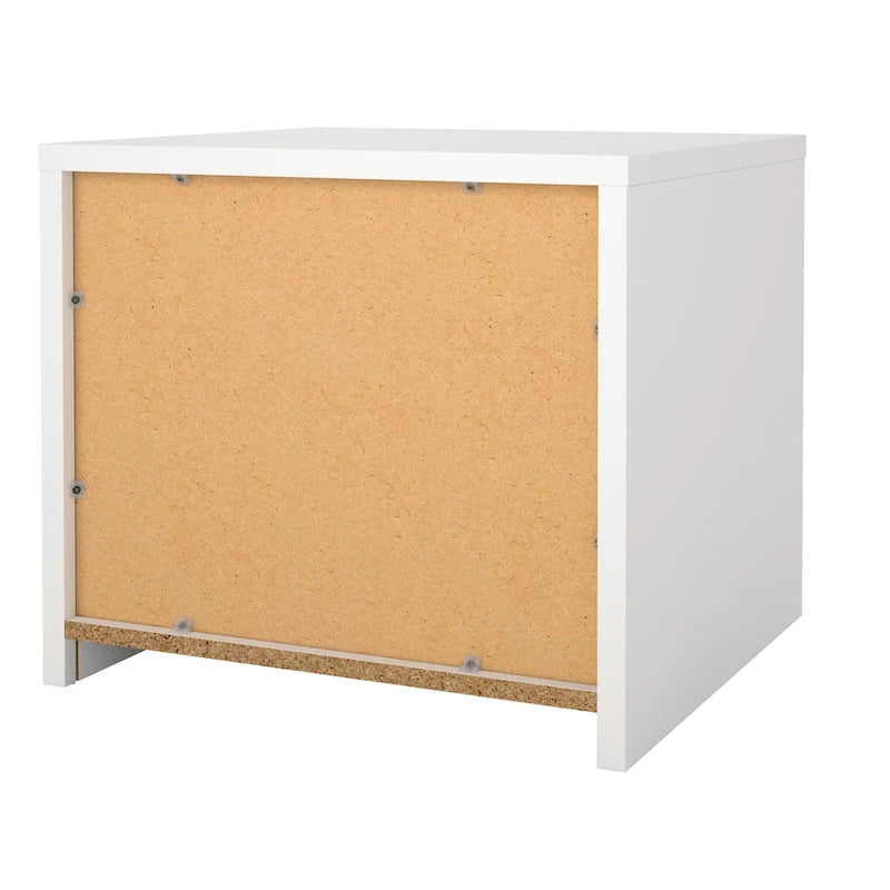 Mesita de noche de 2 cajones White / Jackson Hickory, requiere montaje de 2 personas