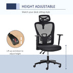 Sillón de oficina ergonómico con respaldo alto de malla negra, individual