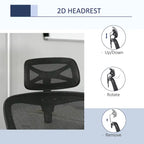 Sillón de oficina ergonómico con respaldo alto de malla negra, individual