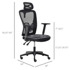 Sillón de oficina ergonómico con respaldo alto de malla negra, individual