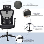 Sillón de oficina ergonómico con respaldo alto de malla negra, individual