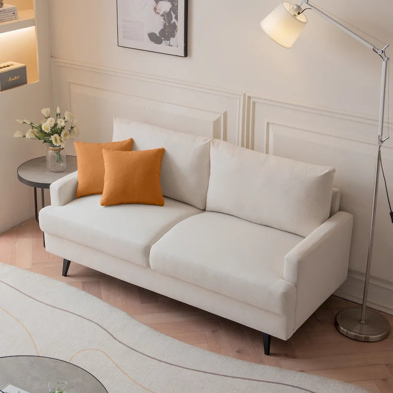 Sofá biplaza moderno amarillo/gris/esmeralda/beige
