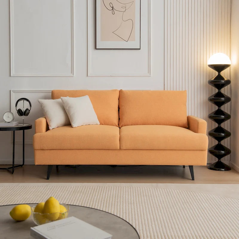 Sofá biplaza moderno amarillo/gris/esmeralda/beige