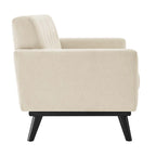 Sofá de dos plazas con tejido en espiga, gris claro / beige / marfil / carbón