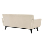 Sofá de dos plazas con tejido en espiga, gris claro / beige / marfil / carbón