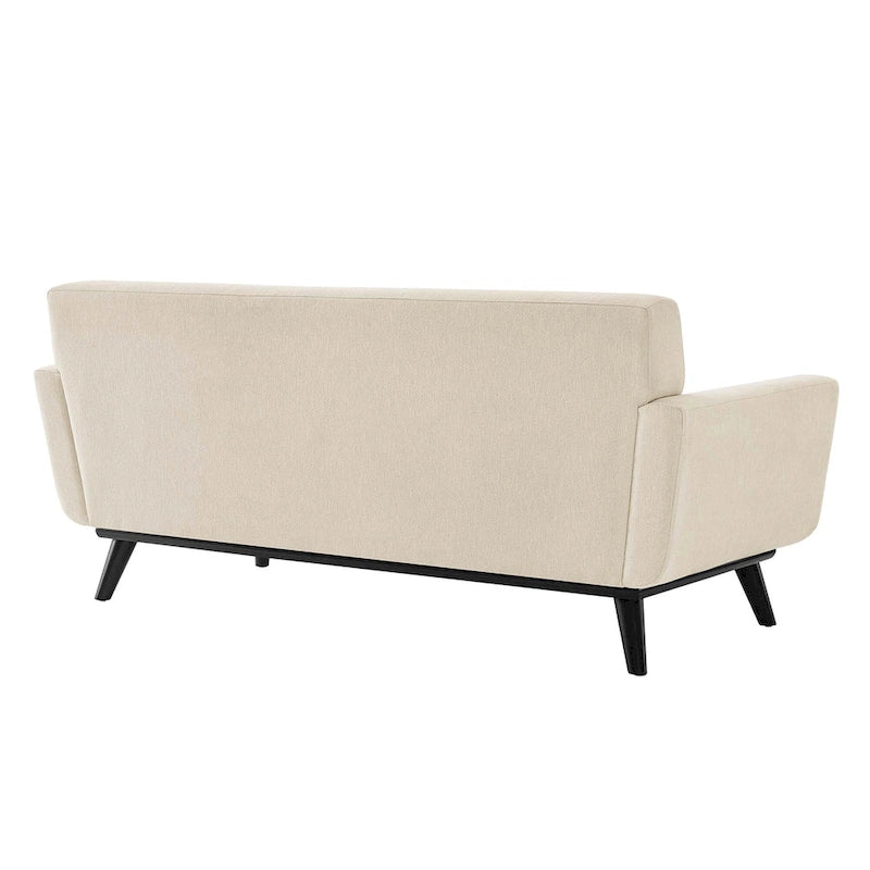 Sofá de dos plazas con tejido en espiga, gris claro / beige / marfil / carbón