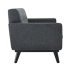 Sofá de dos plazas con tejido en espiga, gris claro / beige / marfil / carbón