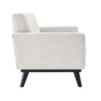 Sofá de dos plazas con tejido en espiga, gris claro / beige / marfil / carbón