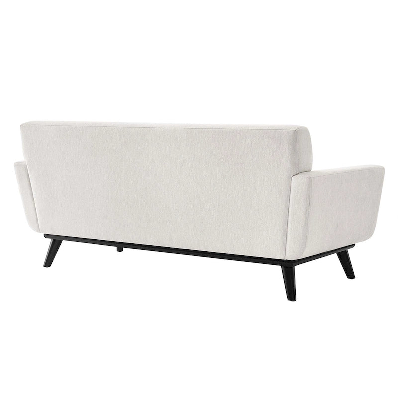 Sofá de dos plazas con tejido en espiga, gris claro / beige / marfil / carbón