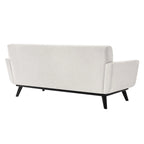 Sofá de dos plazas con tejido en espiga, gris claro / beige / marfil / carbón