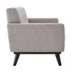 Sofá de dos plazas con tejido en espiga, gris claro / beige / marfil / carbón