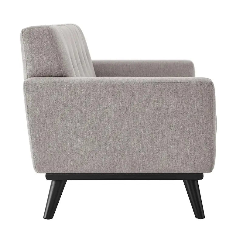 Sofá de dos plazas con tejido en espiga, gris claro / beige / marfil / carbón