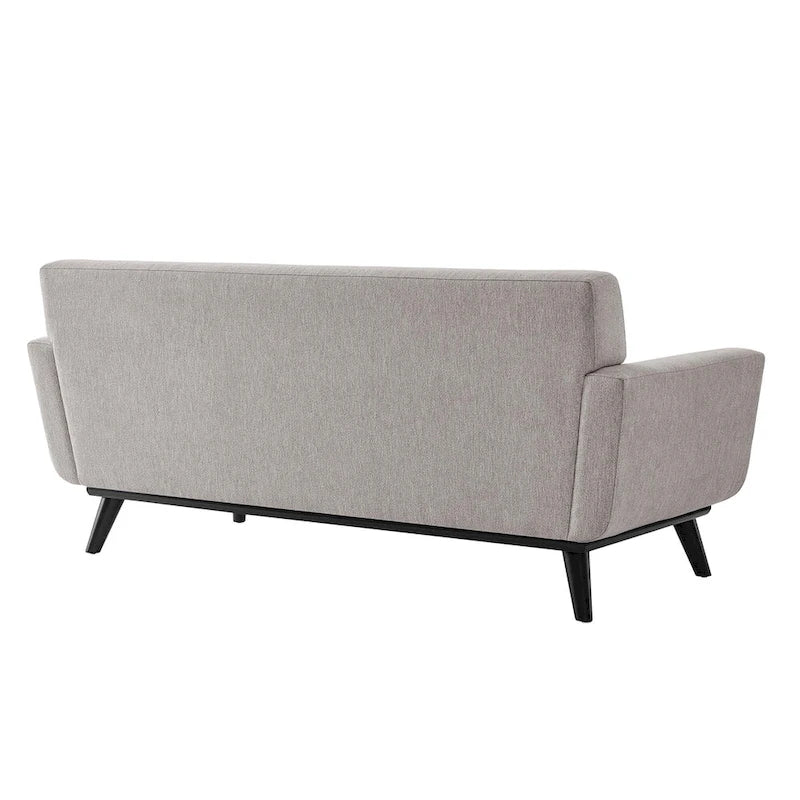 Sofá de dos plazas con tejido en espiga, gris claro / beige / marfil / carbón