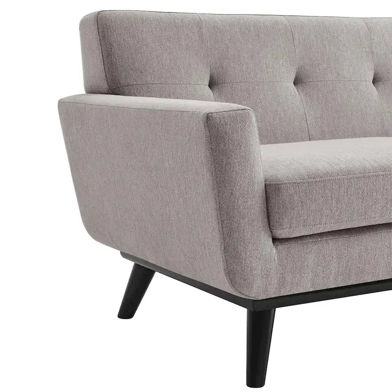 Sofá de dos plazas con tejido en espiga, gris claro / beige / marfil / carbón
