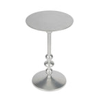Mesa auxiliar de pedestal redonda de hierro – Plateada / Bronce / Negra