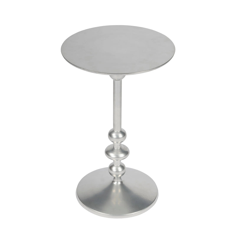 Mesa auxiliar de pedestal redonda de hierro – Plateada / Bronce / Negra
