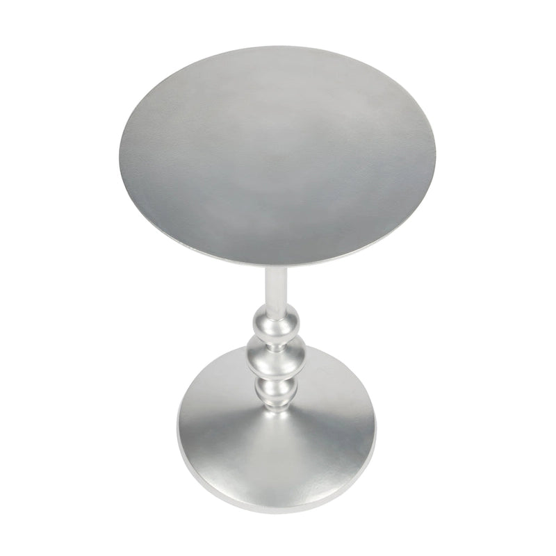 Mesa auxiliar de pedestal redonda de hierro – Plateada / Bronce / Negra