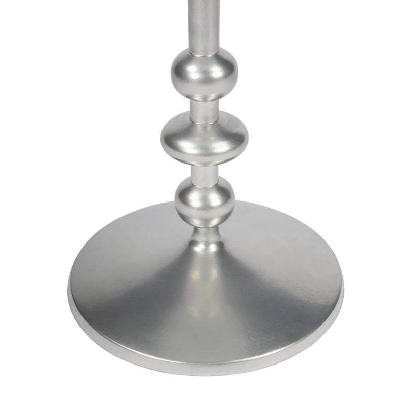 Mesa auxiliar de pedestal redonda de hierro – Plateada / Bronce / Negra