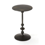 Mesa auxiliar de pedestal redonda de hierro – Plateada / Bronce / Negra
