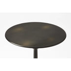 Mesa auxiliar de pedestal redonda de hierro – Plateada / Bronce / Negra