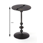 Mesa auxiliar de pedestal redonda de hierro – Plateada / Bronce / Negra