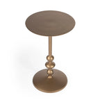 Mesa auxiliar de pedestal redonda de hierro – Plateada / Bronce / Negra