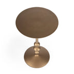 Mesa auxiliar de pedestal redonda de hierro – Plateada / Bronce / Negra