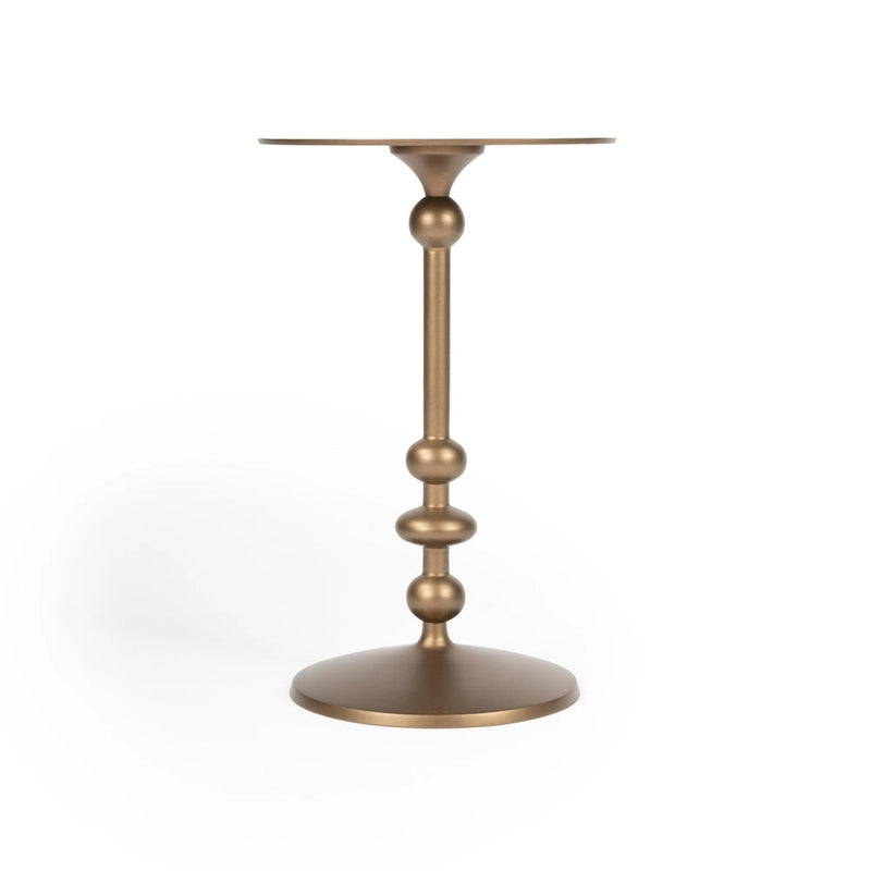 Mesa auxiliar de pedestal redonda de hierro – Plateada / Bronce / Negra