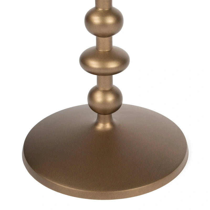 Mesa auxiliar de pedestal redonda de hierro – Plateada / Bronce / Negra
