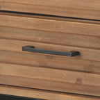 Mesa Consola de Madera con 3 Cajones y Rejilla, Tono Cerezo