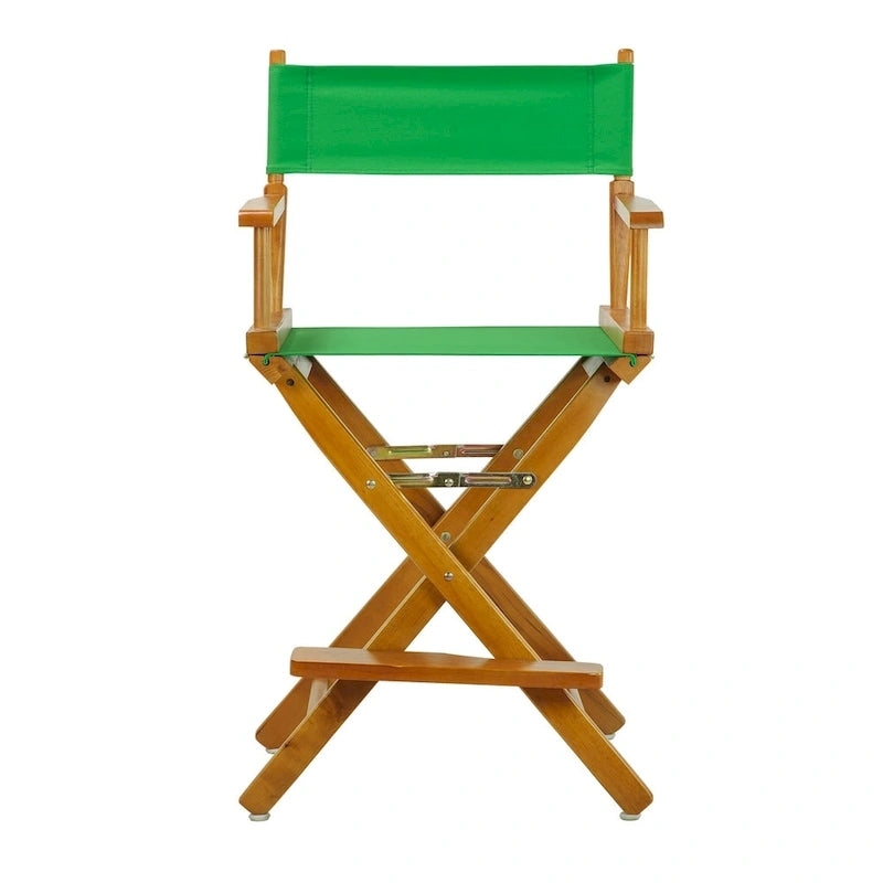 Silla de director plegable, altura de mostrador, de roble miel multicolor, para 1 persona