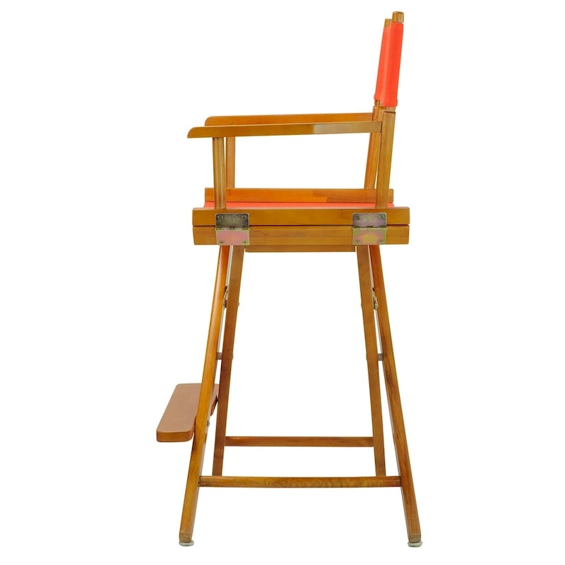 Silla de director plegable, altura de mostrador, de roble miel multicolor, para 1 persona