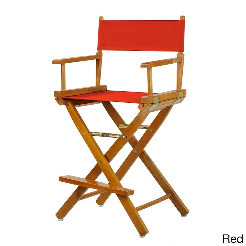 Silla de director plegable, altura de mostrador, de roble miel multicolor, para 1 persona