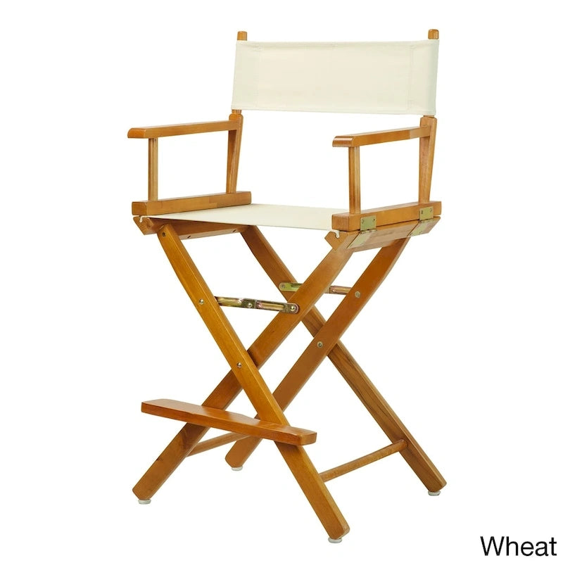 Silla de director plegable, altura de mostrador, de roble miel multicolor, para 1 persona