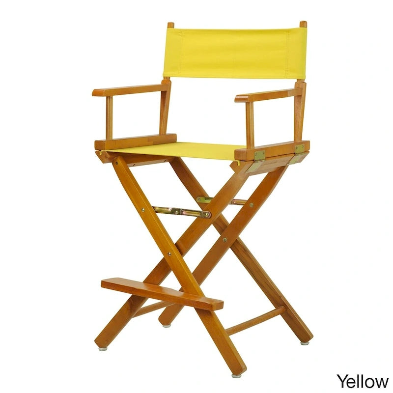 Silla de director plegable, altura de mostrador, de roble miel multicolor, para 1 persona