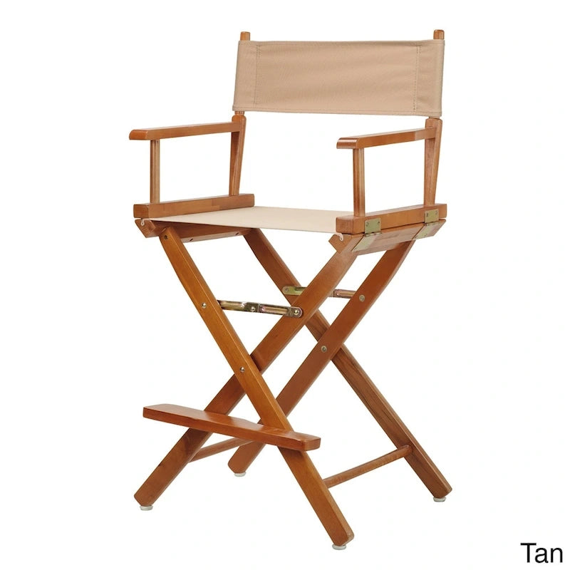 Silla de director plegable, altura de mostrador, de roble miel multicolor, para 1 persona