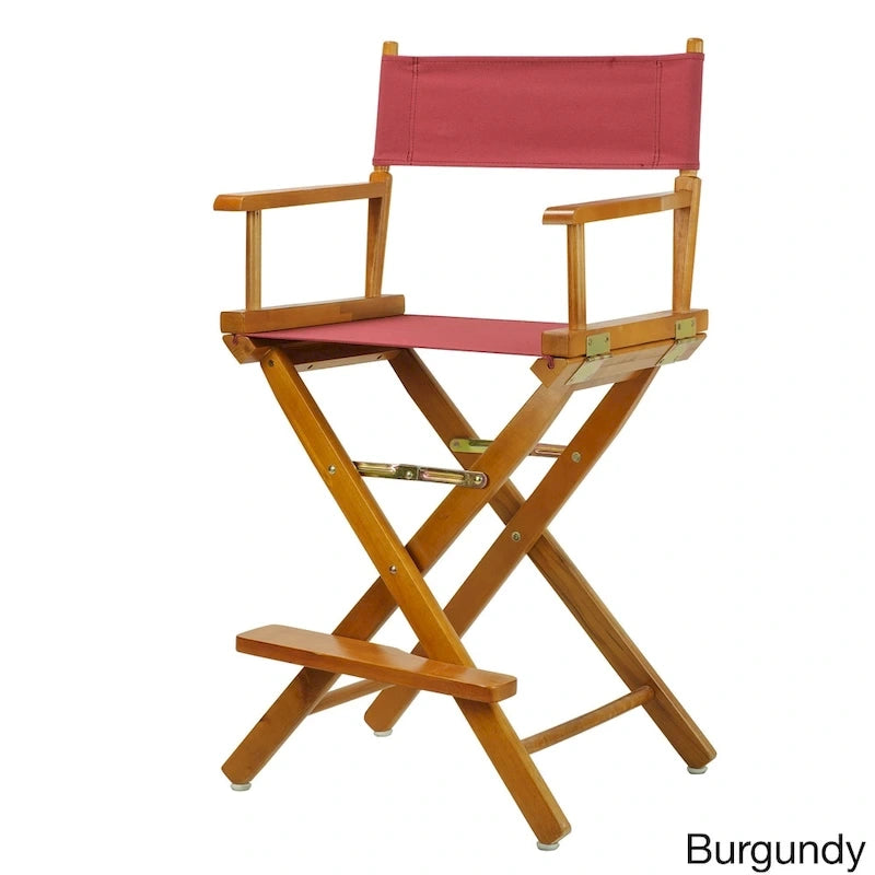 Silla de director plegable, altura de mostrador, de roble miel multicolor, para 1 persona