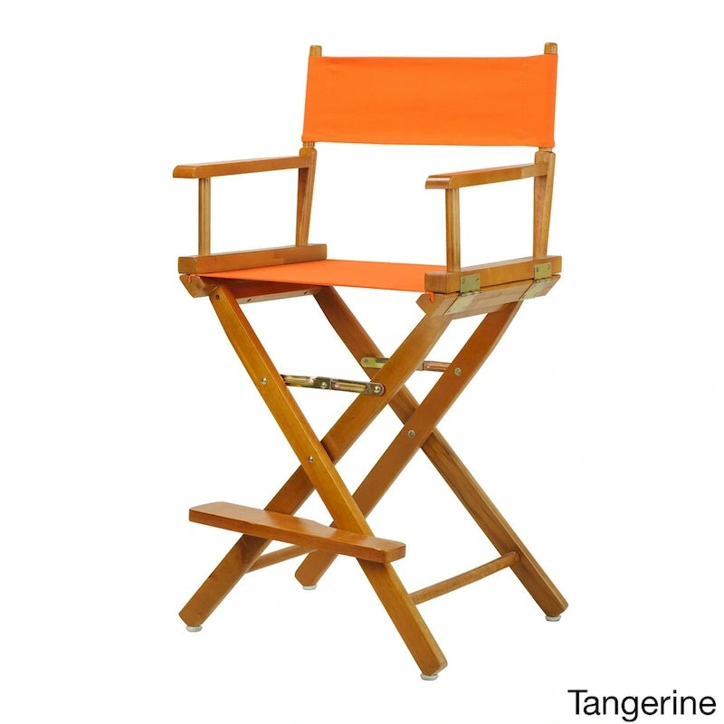 Silla de director plegable, altura de mostrador, de roble miel multicolor, para 1 persona