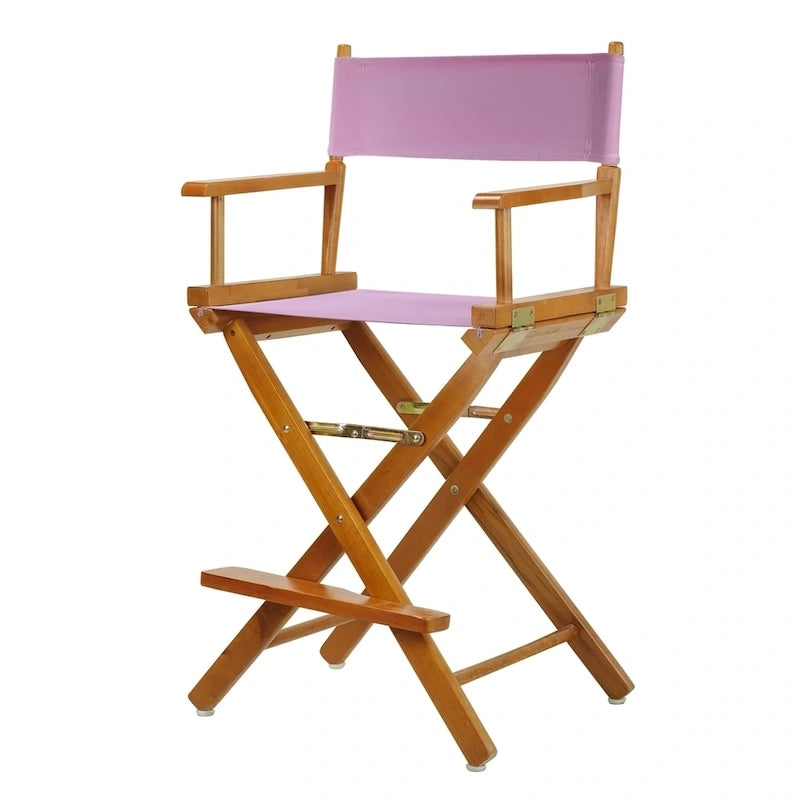 Silla de director plegable, altura de mostrador, de roble miel multicolor, para 1 persona
