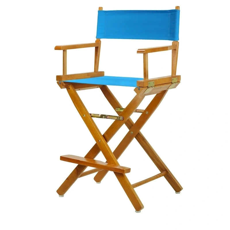 Silla de director plegable, altura de mostrador, de roble miel multicolor, para 1 persona