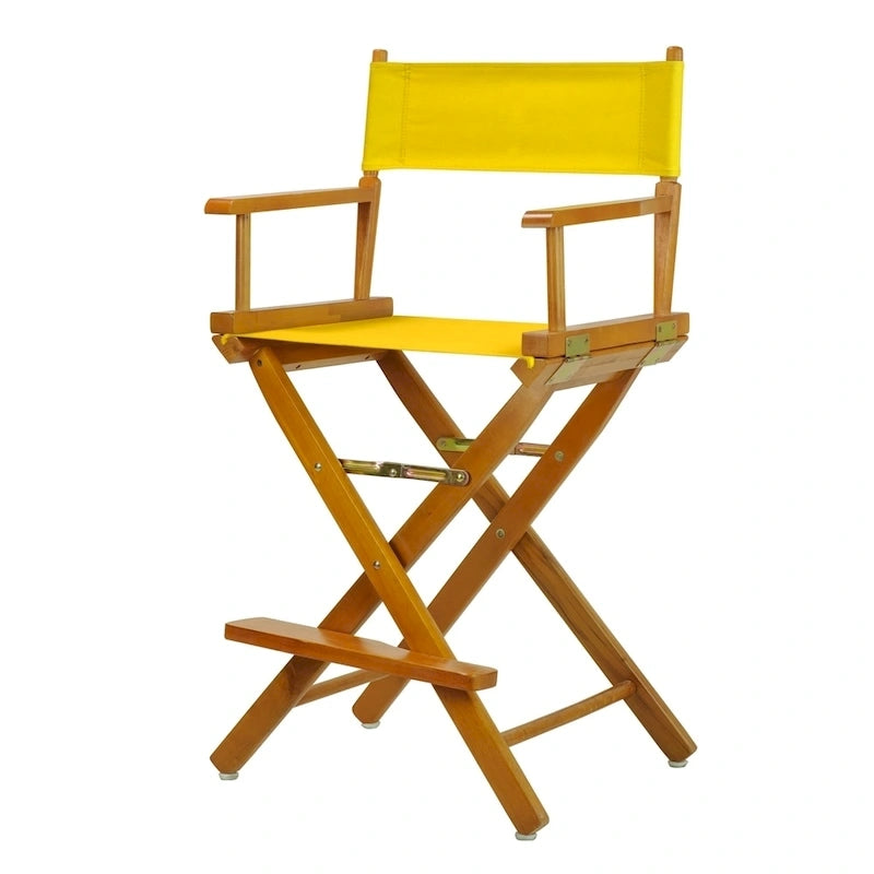 Silla de director plegable, altura de mostrador, de roble miel multicolor, para 1 persona