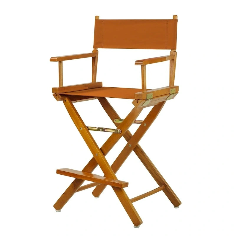 Silla de director plegable, altura de mostrador, de roble miel multicolor, para 1 persona