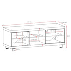 Mueble para TV negro con puertas de cristal, para televisores de hasta 75"