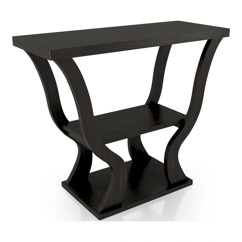 Mesa de centro tipo consola Espresso con estante abierto – Para 1 persona