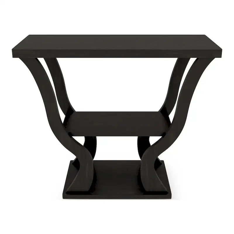Mesa de centro tipo consola Espresso con estante abierto – Para 1 persona