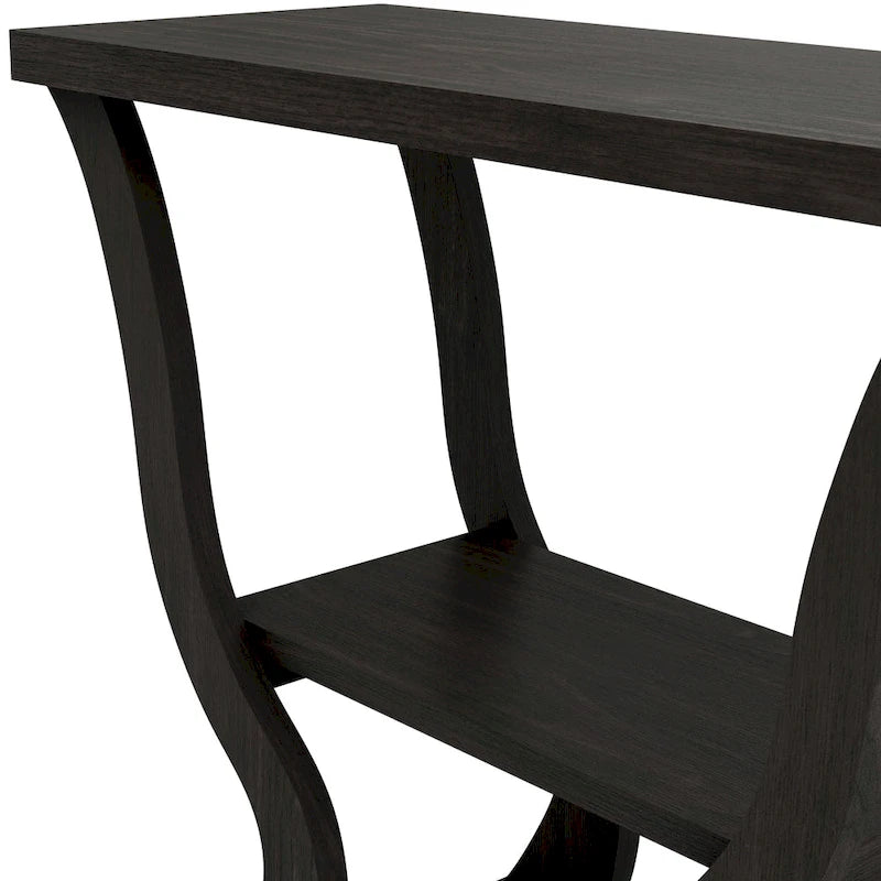 Mesa de centro tipo consola Espresso con estante abierto – Para 1 persona