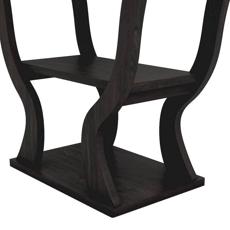Mesa de centro tipo consola Espresso con estante abierto – Para 1 persona