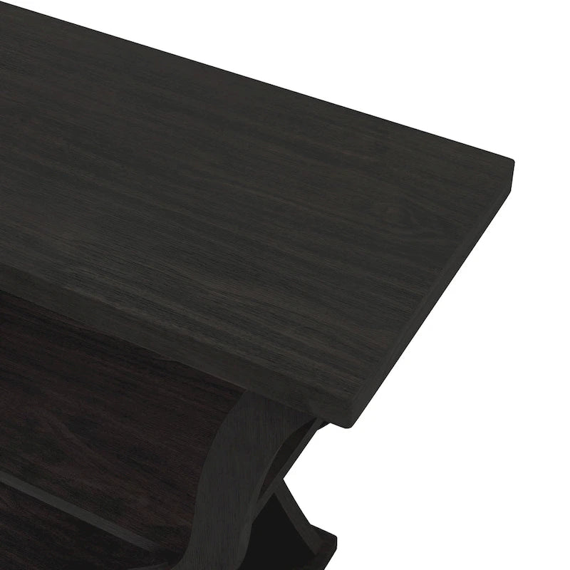 Mesa de centro tipo consola Espresso con estante abierto – Para 1 persona