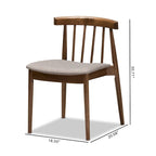 Sillas de comedor de tela beige de mediados de siglo, juego de 2